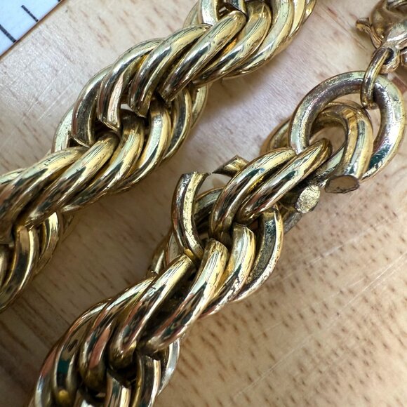 Monet Gold-Tone Chunky Rope Chain Necklace With Adjustable Clasp - Picture 6 of 12